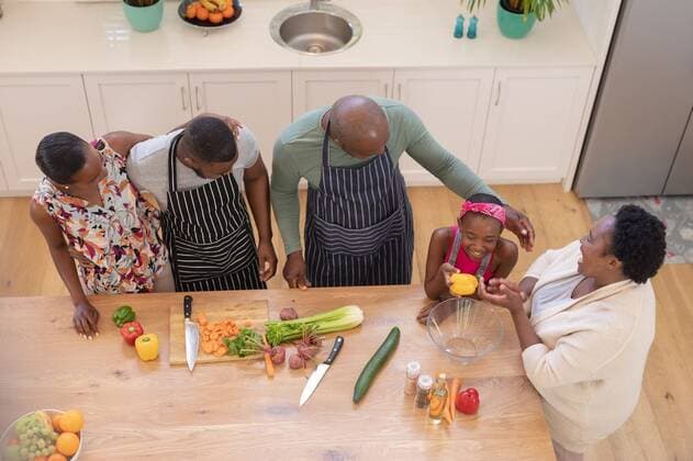 African american parents cooking with son and daughter and grandparents in the kitchen African american parents cooking with son and daughter and grandparents in the kitchen. three generation family spending quality time together., model released, , property released, Cape Town, South Africa, 19.02.2021, 1414699.jpg, people,african american,parent,cooking,son daughter,grandparent,kitchen,three generation,family,spending,quality time,together,mother,daughter,cook,mom,father,meal,son,cuisine,kid,childhood,dinner,love,food,couple,happiness,ingredient,little,lunch,relationship,multi generation,african,american,three,generation,quality,time Child,Girl,Female,Black,Senior,Elderly,Man,Male,Young Adult,Mature Adult,Woman,Mid Adult