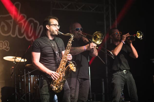 Entertainment Bilder des Tages The V3Ska band performs during the Mighty Sounds music festival, which began in Tabor, Czech Republic, on July 8, 2022. (CTKxPhoto PetrxSkrivanek) CTKPhotoP2022070807867  SKR_016