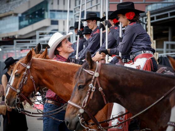 July 10, 2022, Calgary, AB, CANADA: Prime Minister Justin Trudeau greets riders at the Calgary Stampede in Calgary, Alta., Sunday, July 10, 2022. Calgary CANADA  - ZUMAc35_ 20220710_zaf_c35_029 Copyright: xJeffxMcintoshx