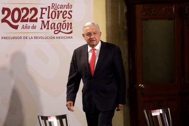 Mexiko, Andres Manuel Lopez Obrador Pressekonferenz in Mexiko-Stadt July 11, 2022, Mexico City, Mexico City, Mexico: July 11, 2022, Mexico City, Mexico: The president of Mexico, Andres Manuel Lopez Obrador gesticulates while talk during the news conference at the National Palace. on July 11, 2022 In Mexico City, Mexico. Mexico City Mexico - ZUMAe321 20220711_zia_e321_022 Copyright: xLuisxBarronx xEyepixxGroupx