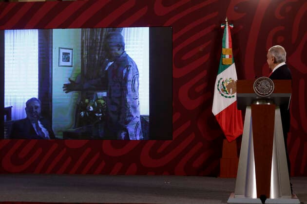 Mexiko, Andres Manuel Lopez Obrador Pressekonferenz in Mexiko-Stadt July 11, 2022, Mexico City, Mexico City, Mexico: July 11, 2022, Mexico City, Mexico: The president of Mexico, Andres Manuel Lopez Obrador gesticulates while talk during the news conference at the National Palace. on July 11, 2022 In Mexico City, Mexico. Mexico City Mexico - ZUMAe321 20220711_zia_e321_036 Copyright: xLuisxBarronx xEyepixxGroupx