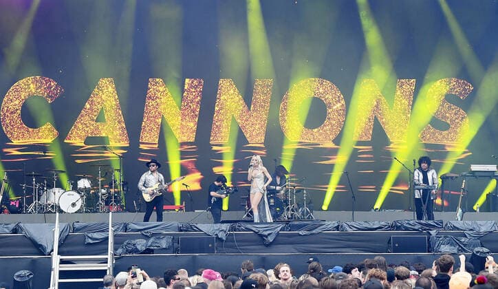 July 11, 2022, Quebec City, Quebec, Canada: Cannons - Michelle Joy, Paul Davis and Ryan Clapham perform during Day 6 of the Festival D ete De Quebec 2022 on the Plains of Abraham on July 11, 2022 in Quebec City, Quebec. Quebec City Canada - ZUMAs181 20220711_zea_s181_020 Copyright: xImagespacex
