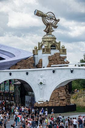 Illustration picture shows the mainstage during the first day of the Tomorrowland electronic music festival, Friday 15 July 2022, in Boom. The 16th edition of the festival takes place on three weekends at the De Schorre terrain in Boom, from 15 to 17 July, from 22 to 24 July 2022 and from 29 to 31 July. The festival had to be postponed for two years in the ongoing corona virus pandemic.  JONASxROOSENS 37506614