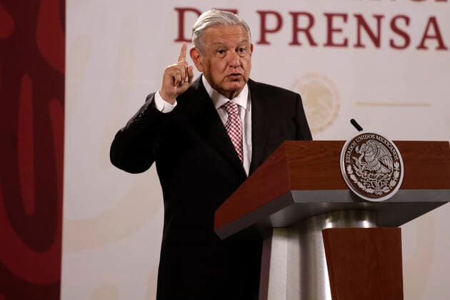 July 15, 2022, Mexico City, Mexico City, Mexico: July 15, 2022, Mexico City, Mexico: Mexican President, Andres Manuel Lopez Obrador, talking during his daily briefing conference at the National Palace. on Jul 15, 2022 In Mexico City, Mexico. Mexico City Mexico - ZUMAe321 20220715_zia_e321_028 Copyright: xLuisxBarronx xEyepixxGroupx