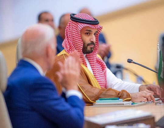 July 16, 2022, Jeddah, Jeddah, Saudi Arabia: Leaders and representatives of the Gulf Cooperation Council (GCC) countries, the US, Egypt, Iraq, and Jordan attend the Jeddah Security and Development Summit (GCC+3) at a hotel in Saudi Arabia s Red Sea coastal city of Jeddah on July 16, 2022 Jeddah Saudi Arabia - ZUMAap3_ 20220716_zaf_ap3_050 Copyright: xSaudixPressxAgencyx