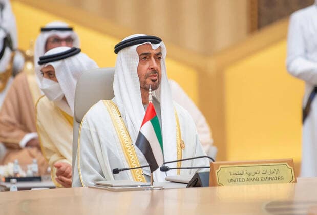 July 16, 2022, Jeddah, Jeddah, Saudi Arabia: President of the United Arab Emirates Mohamed bin Zayed Al Nahyan attends the Jeddah Security and Development Summit (GCC+3) at a hotel in Saudi Arabia s Red Sea coastal city of Jeddah on July 16, 2022. Jeddah Saudi Arabia - ZUMAap3_ 20220716_zaf_ap3_069 Copyright: xSaudixPressxAgencyx