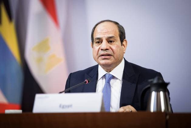Abdel Fattah Al-Sisi, Praesident von Aegypten, aufgenommen im Rahmen des Petersberger Klimadialoges im Auswaertigen Amt in Berlin, 18.07.2022. Der Petersberger Klimadialog dient als Vorbereitung der UN-Klimakonferenz, die 2022 in Scharm asch-Schaich in Aegypten stattfinden wird. Berlin Germany *** Abdel Fattah Al Sisi, President of Egypt, photographed during the Petersberg Climate Dialogue at the Foreign Office in Berlin, 18 07 2022 The Petersberg Climate Dialogue serves as preparation for the UN Climate Conference, which will take place in 2022 in Sharm ash Shaykh in Egypt Berlin Germany Copyright: xJaninexSchmitzx
