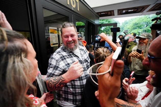 July 18, 2022, Ottawa, Ontario, Canada: Convoy organizer Pat King leaves the Ottawa Courthouse in Ottawa on Monday, July 18, 2022, after being granted bail. Ottawa Canada  - ZUMAc35_ 20220718_zaf_c35_036 Copyright: xSeanxKilpatrickx