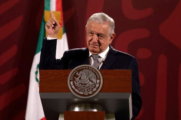July 18, 2022, Mexico City, Mexico City, Mexico: July 18, 2022, Mexico City, Mexico: Mexican President Andres Manuel Lopez Obrador gesticulates at his daily morning press conference at the National Palace. on July 18, 2022 In Mexico City, Mexico. Mexico City Mexico - ZUMAe321 20220718_zia_e321_044 Copyright: xLuisxBarronx xEyepixxGroupx