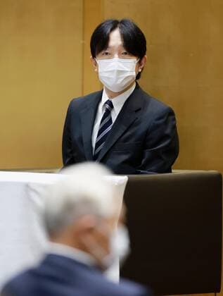 Japan Crown Prince Fumihito at ceremony Japanese Crown Prince Fumihito attends a ceremony in Tokyo on July 19, 2022, to celebrate awardees who contributed to the agricultural development following the cancellation of award ceremonies for fiscal 2020 and 2021 due to the coronavirus pandemic.  A14AA0001316653P