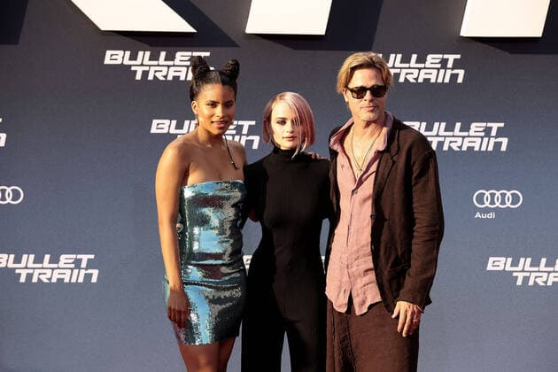Bilder des Jahres 2022, Entertainment 07 Juli Entertainment Themen der Woche KW29 Entertainment Bilder des Tages Zazie Beetz, Joey King und Brad Pitt bei der Bullet Train Film Premiere am 19.07.2022 in Berlin Bullet Train Filmpremiere in Berlin *** Zazie Beetz, Joey King and Brad Pitt at the Bullet Train movie premiere on 19 07 2022 in Berlin Bullet Train movie premiere in Berlin