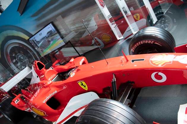 A Ferrari with which Michael Schumacher became world champion, in the exhibition of the Motorworld, feature, marginal motif, award of the state prize of the state of North Rhine-Westphalia in Cologne on 20 07 2022