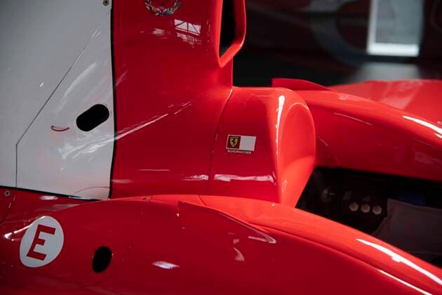 A Ferrari with which Michael Schumacher became world champion, in the exhibition of the Motorworld, feature, marginal motif, award of the state prize of the state of North Rhine-Westphalia in Cologne on 20 07 2022