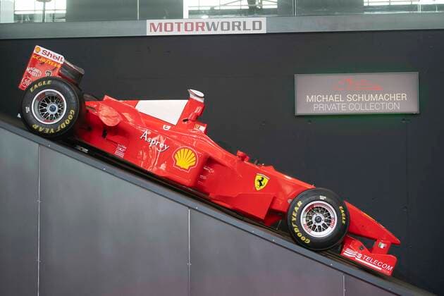 A Ferrari with which Michael Schumacher became world champion, in the exhibition of the Motorworld, feature, marginal motif, award of the state prize of the state of North Rhine-Westphalia in Cologne on 20 07 2022