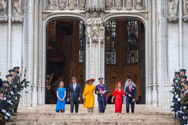 Entertainment Themen der Woche KW29 Princess Eleonore, Prince Gabriel, Queen Mathilde of Belgium, King Philippe - Filip of Belgium, Crown Princess Elisabeth and Prince Emmanuel leave after the Te Deum mass, on the occasion of the Belgian National Day, at the Saint Michael and Saint Gudula Cathedral (Cathedrale des Saints Michel et Gudule Sint-Michiels- en Sint-Goedele kathedraal) in Brussels, Thursday 21 July 2022.  NICOLASxMAETERLINCK 37688855