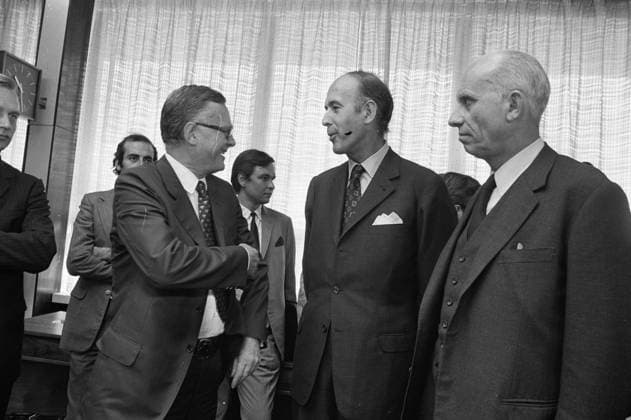 Anefo photo collection. EEC Ministers of Finance and Economic Affairs meet on monetary developments around the dollar in Brussels, Schiller, Giscard D Estaing. August 19, 1971. Brussels Copyright: xpiemagsx pienatarchpart316092021-48157 !ACHTUNG AUFNAHMEDATUM GESCHÄTZT!
