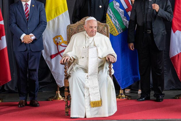 July 24, 2022, Edmonton, Alberta, Canada: His Holiness Pope Francis Arrives in Canada. Edmonton Canada - ZUMAs197 20220724_zaa_s197_124 Copyright: xRonxPalmerx
