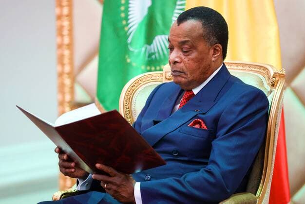 News Themen der Woche KW 30 News Bilder des Tages Congo Russia 8242326 25.07.2022 In this handout photo released by the Russian Foreign Ministry, President of the Republic of the Congo Denis Sassou Nguesso is seen during a meeting with Russian Foreign Minister Sergei Lavrov in Oyo, the Republic of Congo. Editorial use only, no archive, no commercial use. Russian Foreign Ministry Democratic Republic of the Congo  Copyright: xx