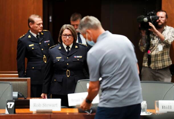 July 25, 2022, Ottawa, Ontario, CAN: RCMP Commissioner Brenda Lucki appears as a witness at the Standing Committee on Public Safety and National Security on Parliament Hill in Ottawa on Monday, July 25, 2022. The committee is looking into allegations of political interference in the 2020 Nova Scotia Mass Murder Investigation Ottawa CAN  - ZUMAc35_ 20220725_zaf_c35_094 Copyright: xSeanxKilpatrickx