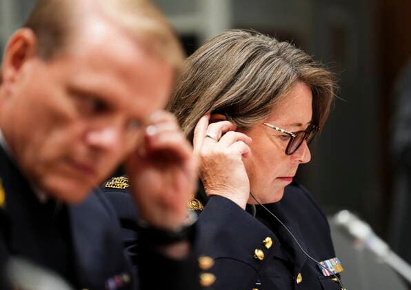 July 25, 2022, Ottawa, Ontario, CAN: RCMP Commissioner Brenda Lucki appears as a witness at the Standing Committee on Public Safety and National Security on Parliament Hill in Ottawa on Monday, July 25, 2022. The committee is looking into allegations of political interference in the 2020 Nova Scotia Mass Murder Investigation Ottawa CAN  - ZUMAc35_ 20220725_zaf_c35_096 Copyright: xSeanxKilpatrickx