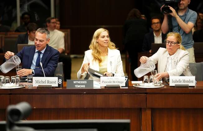 July 26, 2022, Ottawa, Ontario, CAN: Witnesses Michel Ruest, Senior Director, Programs, Sport Canada Branch of Canadian Heritage, Pascale St-Onge, Minister of Sport, and Isabelle Mondou, Deputy Minister of Canadian Heritage, appear at the standing committee on Canadian Heritage in Ottawa on Tuesday, July 26, 2022, looking into Hockey Canada s involvement in alleged sexual assaults committed in 2018. Ottawa CAN - ZUMAc35_ 20220726_zaf_c35_033 Copyright: xSeanxKilpatrickx