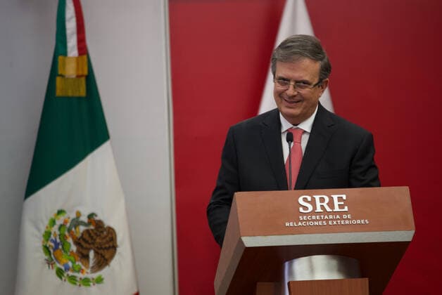July 26, 2022, Mexico City, Mexico City, Mexico: July, 26, 2022, Mexico City, Mexico: Mexicoâ€⠢s Foreign Affairs Minister Marcelo Ebrard speaks, during the signing of bilateral agreement between both nations Mexico-Qatar. on July 26, 2022 in Mexico City, Mexico. Mexico City Mexico - ZUMAe321 20220726_zia_e321_027 Copyright: xJulianxLopezx xEyepixxGroupx