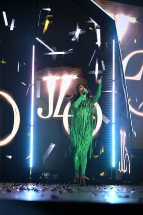 Jennifer Lopez performing at the IATA AGM 2022 Gala Dinner hosted by Qatar Airways in Doha, Qatar, on June 20, 2022.  , aflo_194428650.JPG,