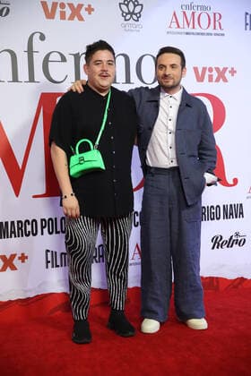 July 26, 2022, Mexico City, Mexico City, Mexico: July 26, 2022, Mexico City, Mexico: Paco Rueda, Jesus Zavala pose for photos during the red carpet of Ã¢â‚¬ËœEnfermo de AmorÃ¢â‚¬â ¢ film premiere at Cinemex Amtara. on July 26, 2022 in Mexico City, Mexico. Mexico City Mexico - ZUMAe321 20220726_zia_e321_080 Copyright: xJulianxLopezx xEyepixxGroupx