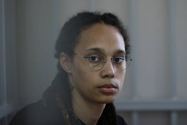 MOSCOW REGION, RUSSIA â€“ JULY 27, 2022: US basketball player Brittney Griner who is on trial on drug smuggling charges, appears for a hearing at the Khimki Municipal Court in the town of Khimki, northeast of Moscow. Griner has been placed into custody until 20 December over an alleged attempt to smuggle cannabis oil into Russia through Sheremetyevo Airport. Mikhail Tereshchenko TASS  TS13BD49