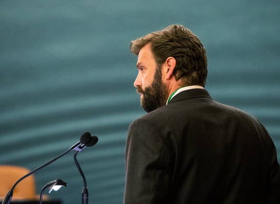 July 28, 2022, Halifax, NS, Canada: Lawyer Michael Scott prepares to question RCMP Chief Supt. Chris Leather at the Mass Casualty Commission inquiry into the mass murders in rural Nova Scotia on April 18 19, 2020, in Halifax on Thursday, July 28, 2022. Gabriel Wortman, dressed as an RCMP officer and driving a replica police cruiser, murdered 22 people. Halifax Canada - ZUMAc35_ 20220728_zaf_c35_037 Copyright: xKellyxClarkx