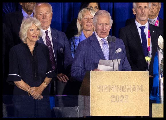 . 28 07 2022. Birmingham , United Kingdom. Prince Charles and Camilla at the opening ceremony of the 2022 Commonwealth Games in Birmingham, United Kingdom.  xStephenxLockx xi-Imagesx IIM-23646-0046