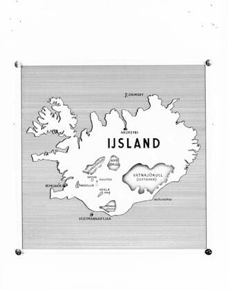 Poll photo collection. Iceland. Iceland. Overview card from the island with places and areas visited by the photographer Willem van de Poll. 1934. Iceland Copyright: xpiemagsx pienatarchpart630102021-18794 !ACHTUNG AUFNAHMEDATUM GESCHÄTZT!