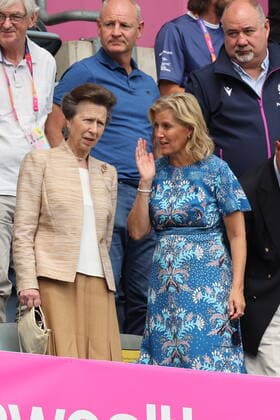 . 29 07 2022. Birmingham, United Kingdom. Prince Edward and Sophie greet Princess Anne at the Rugby Sevens at the 2022 Commonwealth Games in Birmingham United Kingdom.  xStephenxLockx xi-Imagesx IIM-23650-0009