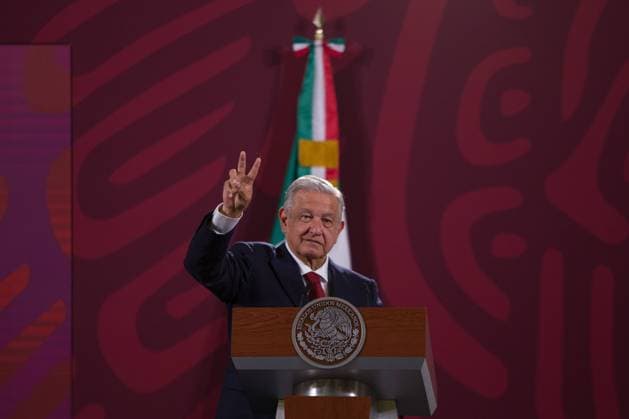 News Bilder des Tages July 29, 2022, Mexico City, Mexico City, Mexico: July 29, 2022, Mexico City, Mexico: Andro s Manuel Lo³pez Obrador, president of Mexico, gives his morning lecture this Friday at the National Palace. This morning he signed a decree to guarantee water to all the conurbated area of the state of Nuevo Leo³n. on July 29, 2022 in Mexico City, Mexico. Mexico City Mexico - ZUMAe321 20220729_zia_e321_058 Copyright: xAlexxDalton EyepixxGroupx