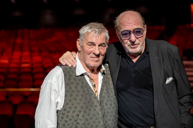 29.07.2022 , DU Duisburg , Neues Musical NÂ bisschen Frieden von Starkomponist Ralph Siegel wird ab Oktober 2022 im Theater am Marientor in Duisburg aufgeführt. v.l.: Heinz Hönig Hoenig , Ralph Siegel *** 29 07 2022 , DU Duisburg , New musical NÂ bit of peace by star composer Ralph Siegel will be performed from October 2022 at the Theater am Marientor in Duisburg v l Heinz Hönig Hoenig , Ralph Siegel