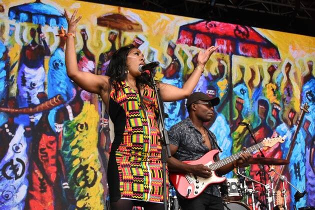 July 30, 2022, Malmesbury, England, United Kingdom: Womad (World of Music and Dance) festival took place at Charlton Park, Wiltshire. Acts from all over the world gathered for the festival s fourtieth anniversary. Osibisa have been going 50 years and were introduced by Peter Gabriel. Malmesbury United Kingdom - ZUMAr169 20220730_zip_r169_006 Copyright: xRodxHarbinsonx