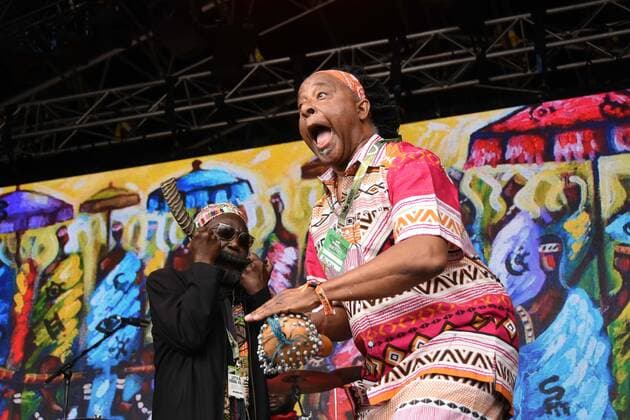 July 30, 2022, Malmesbury, England, United Kingdom: Womad (World of Music and Dance) festival took place at Charlton Park, Wiltshire. Acts from all over the world gathered for the festival s fourtieth anniversary. Osibisa have been going 50 years and were introduced by Peter Gabriel. Malmesbury United Kingdom - ZUMAr169 20220730_zip_r169_021 Copyright: xRodxHarbinsonx