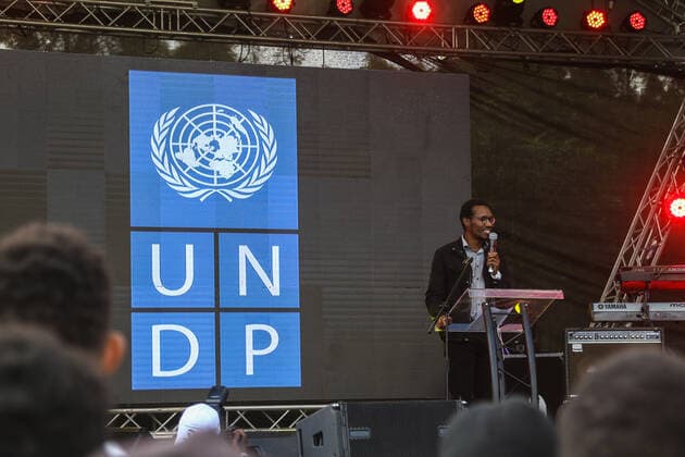 July 30, 2022, Nakuru, Rift Valley, Kenya: UNDP Team Leader in Governance, Dan Juma speaks during the Nakuru peace concert held to preach peace and harmony ahead of Kenya s August general election. Kenyans will be going to the polls to choose their preferred president and members of both the national and county assemblies. Nakuru Kenya - ZUMAs197 20220730_zaa_s197_050 Copyright: xJamesxWakibiax