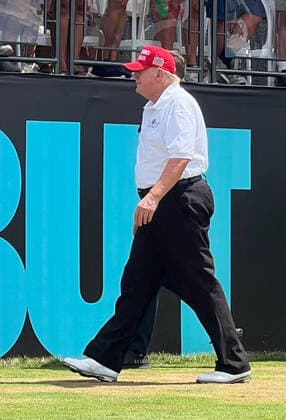 BEDMINSTER, NJ - JULY 31: Former President Donald Trump at the 2022 LIV Golf Tournament at Trump National Golf Club in Bedminster, New Jersey on July 31, 2022. Copyright: xMediaPunchx