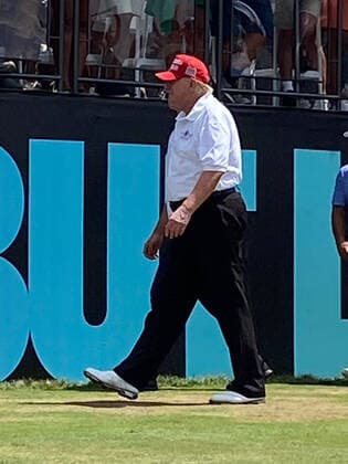 BEDMINSTER, NJ - JULY 31: Former President Donald Trump at the 2022 LIV Golf Tournament at Trump National Golf Club in Bedminster, New Jersey on July 31, 2022. Copyright: xMediaPunchx