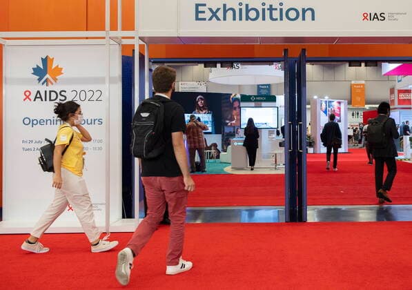 July 31, 2022, Montreal, PQ, Canada: People wear face masks as they attend the AIDS 2022 conference in Montreal, Sunday, July 31, 2022. Montreal Canada  - ZUMAc35_ 20220731_zaf_c35_021 Copyright: xGrahamxHughesx