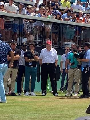 BEDMINSTER, NJ - JULY 31: Former President Donald Trump & Greg Norman at the 2022 LIV Golf Tournament at Trump National Golf Club in Bedminster, New Jersey on July 31, 2022. Copyright: xMediaPunchx