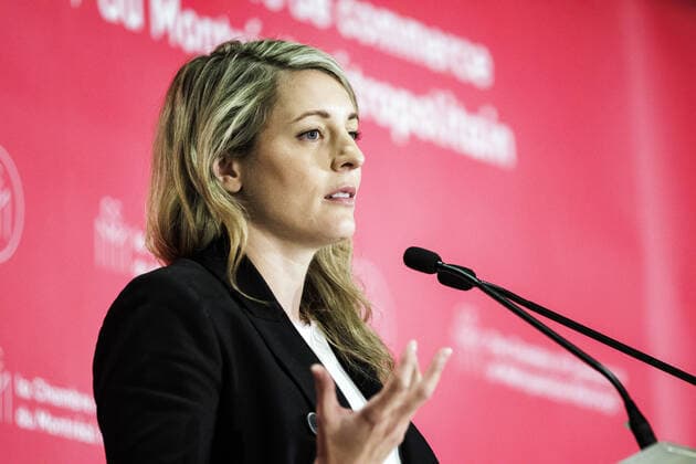 Melanie Joly, Minister of Foreign Affairs of Canada, pictured at a Fireside Chat on Tackling the Challenges of our Time, Together , together with Annalena Baerbock, German Foreign Minister, here not in picture moderated by Michel Leblanc, President of the Montreal Chamber of Commerce here not in picture Montreal, 03 08 2022 Montreal Canada Copyright: xJaninexSchmitz photothek.dex