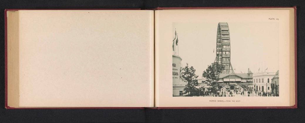 Reuzenrad op de World s Columbian Exposition in Chicago in 1893; Ferris wheel-From the west.. Copyright: xpiemagsx rikmpie02032021-47723 !ACHTUNG AUFNAHMEDATUM GESCHÄTZT!