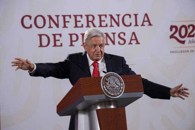 August 3, 2022, Mexico City, Mexico City, Mexico: August 03, 2022, Mexico City, Mexico. Mexican President Andro s Manuel Lo³pez Obrador gave his morning lecture on Wednesday. In addition, he was accompanied by Elizabeth Vilchis who presented the Who s who in the lies. On August 03, 2022 in Mexico City, Mexico. Mexico City Mexico - ZUMAe321 20220803_zia_e321_022 Copyright: xAlexxDalton xEyepixxGroupx