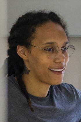 MOSCOW REGION, RUSSIA - AUGUST 4, 2022: US Olympic basketball champion Brittney Griner attends the verdict announcement at the Khimki Municipal Court in the town of Khimki, northeast of Moscow. Griner has been found guilty of smuggling and possession of drugs and sentenced to nine years in prison. Anton Novoderezhkin TASS  TS13CF94