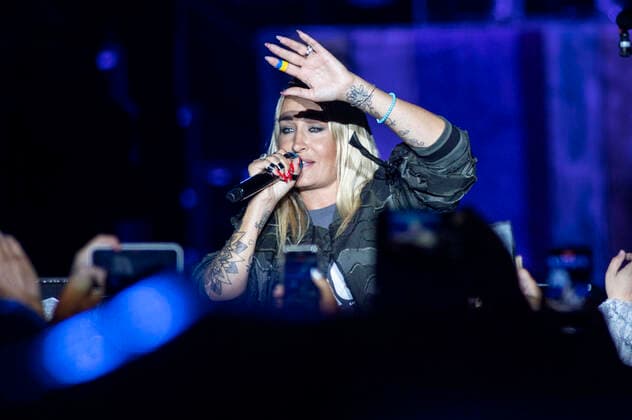 Sarah Connor live at a concert of her Herz Kraft Werke Tour at the Apoldaer Musiksommer 2022 on the Festwiese in the Herressener Promenade Apolda, 05 08 2022 Foto:xM.xKremerx xFuturexImage