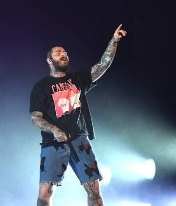 August 7, 2022, San Francisco, CA, USA: Post Malone performs during the 2022 Outside Lands Music and Arts Festival at Golden Gate Park on August 07, 2022 in San Francisco, California. San Francisco USA - ZUMAs181 20220807_zea_s181_016 Copyright: xImagespacex