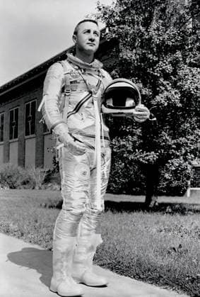 Astronaut Virgil I. Gus Grissom, one of the original seven astronauts for Mercury Project selected by NASA on April 27, 1959. The MR-4 mission, boosted by the Mercury-Redstone vehicle, made the second marned suborbital flight. The capsule, Liberty Bell 7, sank into the sea after the splashdown. Copyright: xpiemagsx piemagsspace-160220 !ACHTUNG AUFNAHMEDATUM GESCHÄTZT!