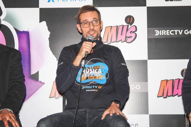 SÃO PAULO, SP - 10.08.2022: COLETIVA E PREVIEW DO PREMIO MUS - Press conference for the launch of the MUS Award at Audio in São Paulo on Wednesday night (10). The award seeks to promote, amplify and support new and old talents in Brazilian music. In the photo, R.phael Denadai representative of DirectTV sponsoring the event x2247720x  YurixMurakami
